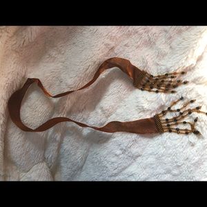 Attractive Rust and black fold over choker